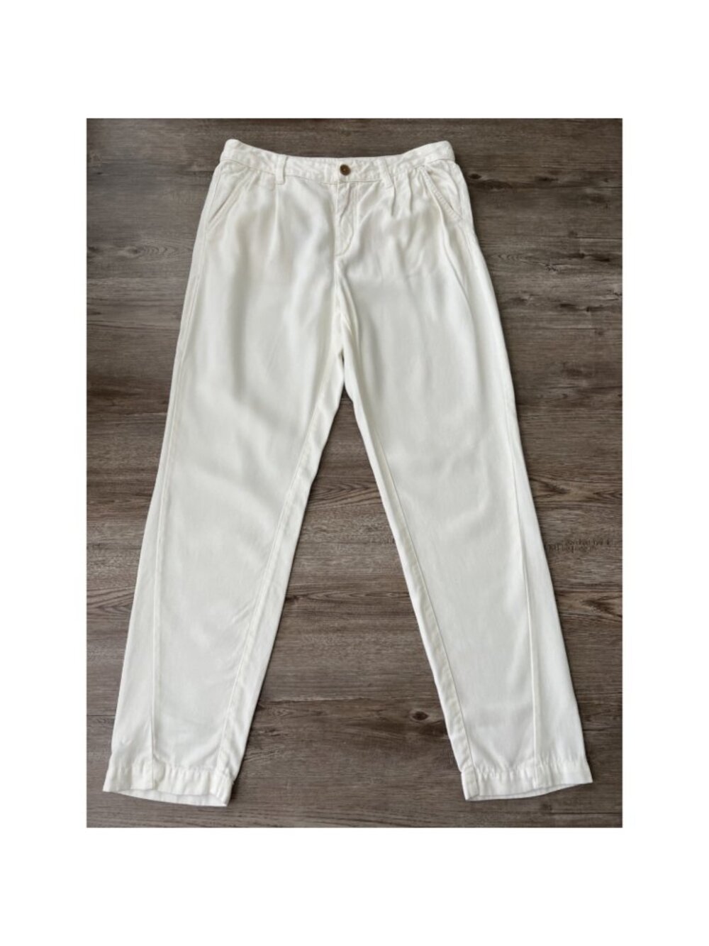 Anthropologie Scout Pleated Pants Womens 29 Ecru Slim Full Length